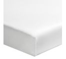 Drap Housse Uni En Percale De Coton Blanc 100x200