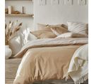 Housse De Couette Bicolore En Coton Beige 260x240