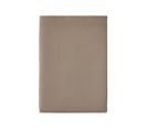 Drap Plat En Percale De Coton Taupe 240x300