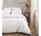 Parure De Lit En Percale De Coton Blanc 240x220