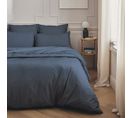 Parure De Lit En Percale De Coton Bleu Nuit 240x220