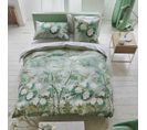 Housse De Couette Imprimée En Satin De Coton Vert 140x200