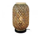 Lampe à Poser En Bambou Bicolore Et Métal Noir - Minelle