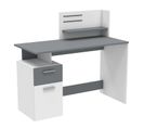 Bureau 1 Porte et 1 Tiroir "mia" 121cm Gris et Blanc