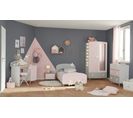 Bureau 1 porte et 1 niche ETOILES 2 Gris, rose et blanc