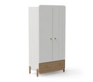 Armoire 2 Portes 1 Tiroir Edaj Blanc - Blanc