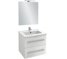 Meuble Vasque 60 Cm Jacob Delafon Ola Up Blanc Brillant Avec Miroir Et Spot