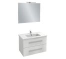 Meuble Vasque 80 Cm Jacob Delafon Ola Up Blanc Brillant Avec Miroir Et Spot