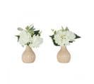 Bouquet Artificiel De Fleurs Blanches En Pot 25cm Lot De 2