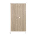 Armoire 2 Portes Décor Bois Et Blanc Bébé - 102 X 195cm