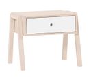 Table De Chevet Ou Tabouret 1 Tiroir - Blanc Et Beige