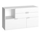 Commode 3 Tiroirs Et 1 Porte L120 Cm - Blanc