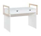 Bureau 2 Tiroirs Avec Échelles De Rangement - Blanc Et Bois