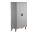 Armoire 2 Portes Avec 2 Étagères Et 1 Penderie L100 X H186 Cm