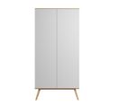 Armoire 2 Portes Avec Penderie Et 8 Étagères L100 X H207cm