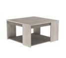 Table Basse Carrée 2 Plateaux L80 Cm - Décor Chêne Et Béton