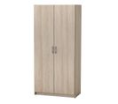 Armoire 2 Portes 5 Étagères L79,7 Cm - Bois Clair