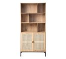 Bibliothèque Avec Rangement 2 Portes Effet Bois - L80 X H175 Cm