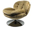 Fauteuil Pivotant Nuage Sable Velours