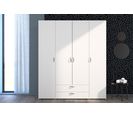 Armoire 4 portes 2 tiroirs DAILY blanc