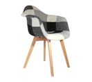 Fauteuil Scandinave Patchwork Gris Autres Gris, Blanc