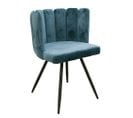 Chaise Ariel Velours Bleu Canard