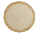 Tapis Rond 120 Cm Jute Mario Blanc/or