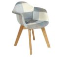 Fauteuil Scandinave Patchwork Leonie Bleu Pour Enfant