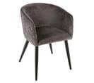 Fauteuil Dîner Velours Marlo Gris