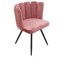 Chaise Velours Ariel Rose