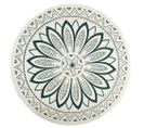 Tapis Rond Imprimé Mandala Vert D90