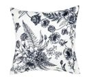 Housse De Coussin 40x40 Cm Flora Noir Blanc