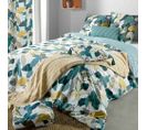 Housse De Couette 240x220 Lobelia + 2 Taies 100% Coton 57 Fils