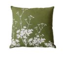 Coussin Déhoussable 40x40 Cm Herbier Vert Olive Écru Coton