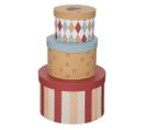 Lot De 3 Boites Rondes En Papier Circus