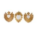 Lot De 3 Miroirs Métal Doré Exvoto