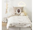 Housse De Couette Enfant 140x200 Ours + Taie Coton 57 Fils