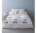 Housse De Couette 240x220 Un Rêve + 2 Taies Coton 52 Fils