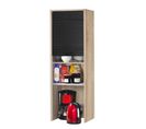 Meuble De Cuisine Chêne Rideau Noir 3 Etagères Larg 40 Haut 123.6 Prof 35 Cm