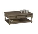 Table Basse Taupe 2 Tiroirs Va-et-vient