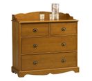 Commode 4 Tiroirs Pin Miel Style Anglais Avec Crédence L 96 H 91.6 P 42 Cm