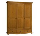 Armoire Penderie Pin Miel 3 Portes 3 Tiroirs