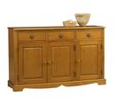 Buffet Bas 3 Portes 3 Tiroirs Pin Miel De Style Anglais L 146.6 H 89.6 P 42.5 Cm