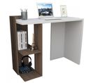 Bureau 102 Cm Blanc Et 1 Caisson Noyer