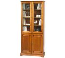 Bibliothèque 4 Portes Merisier 6 Niches 5 Tablettes L 82.4 H 182.2 P 33 Cm