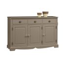 Buffet Taupe Style Anglais 3 Portes 3 Tiroirs 4 Niches L 146.6 H 89.6 P 42.5 Cm