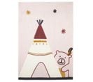 Tapis De Chambre Enfant Tipi 130x90cm En Acrylique Beige