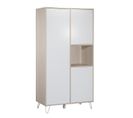 Armoire 3 Portes 1 Niche Happy - Blanc Et Bois