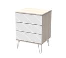 Petite Commode 3 Tiroirs Happy - Blanc Et Bois