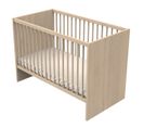 Lit Bébé 120x60 à Barreaux En Bois Décor Chêne Suave